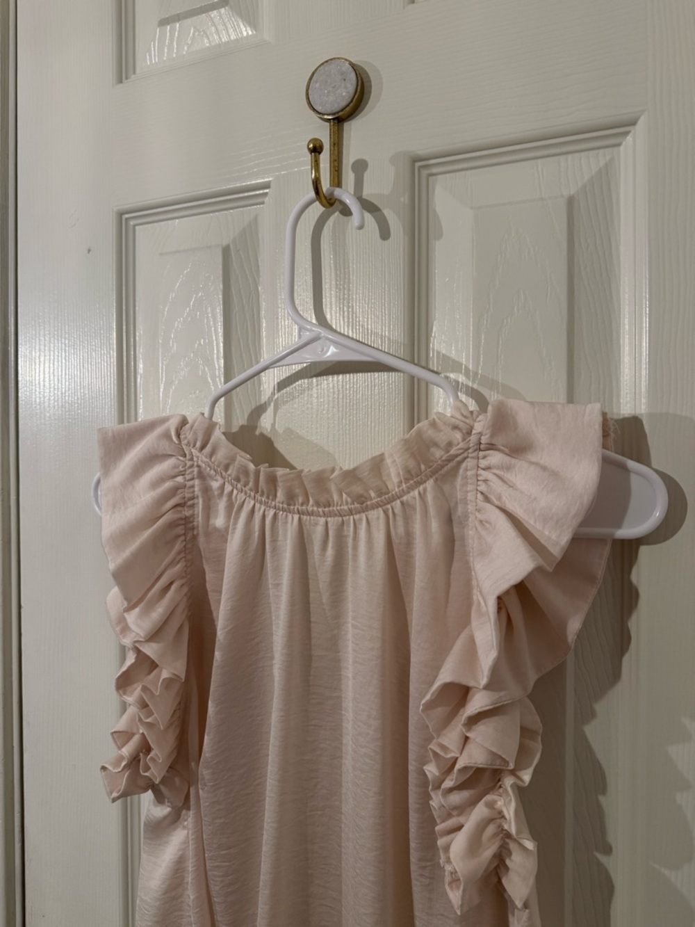Women’s Ruffle Sleeve Blouse - Blush Pink